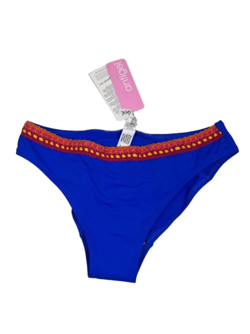 Blue Bikini Bottom Decorative Band Blue Red Size Med NWT